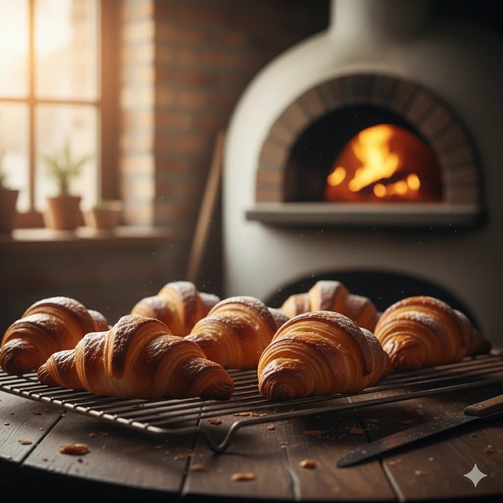 Un croissant venant d'être fait